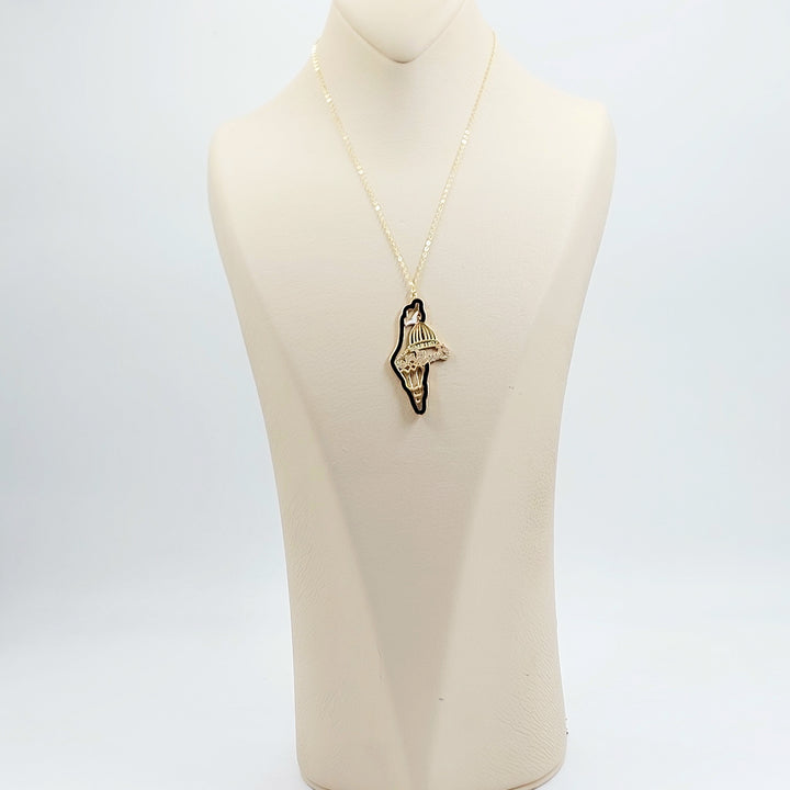 18K عقد فلسطين مرصع-مجوهرات الشيخ سعيد-Saeed Jewelry 