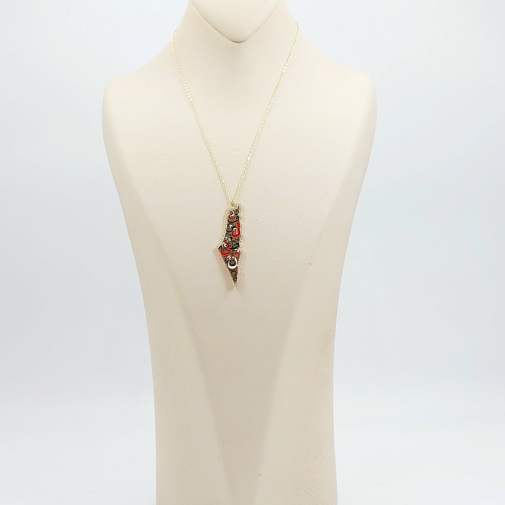 18K عقد فلسطين مرصع-مجوهرات الشيخ سعيد-Saeed Jewelry 