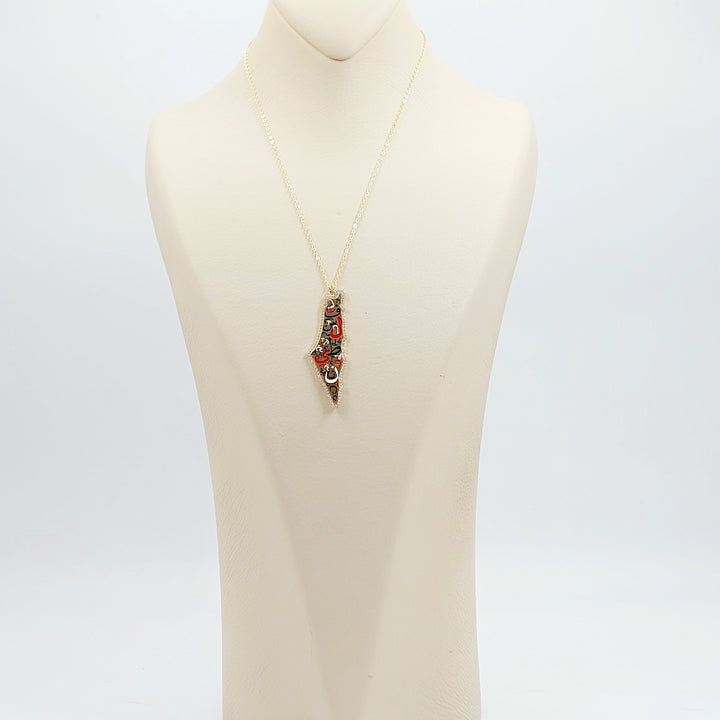 18K عقد فلسطين مرصع-مجوهرات الشيخ سعيد-Saeed Jewelry 