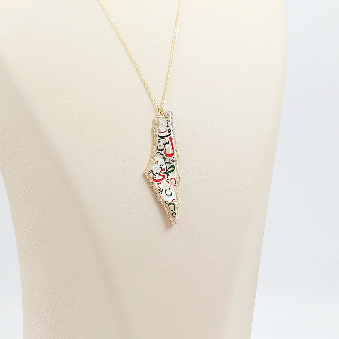 18K عقد فلسطين مرصع-مجوهرات الشيخ سعيد-Saeed Jewelry 