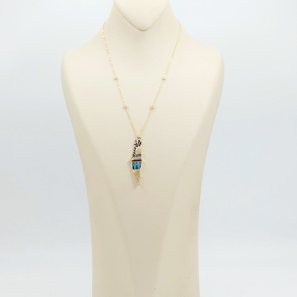 18K عقد فلسطين مرصع-مجوهرات الشيخ سعيد-Saeed Jewelry 