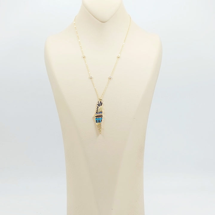 18K عقد فلسطين مرصع-مجوهرات الشيخ سعيد-Saeed Jewelry 