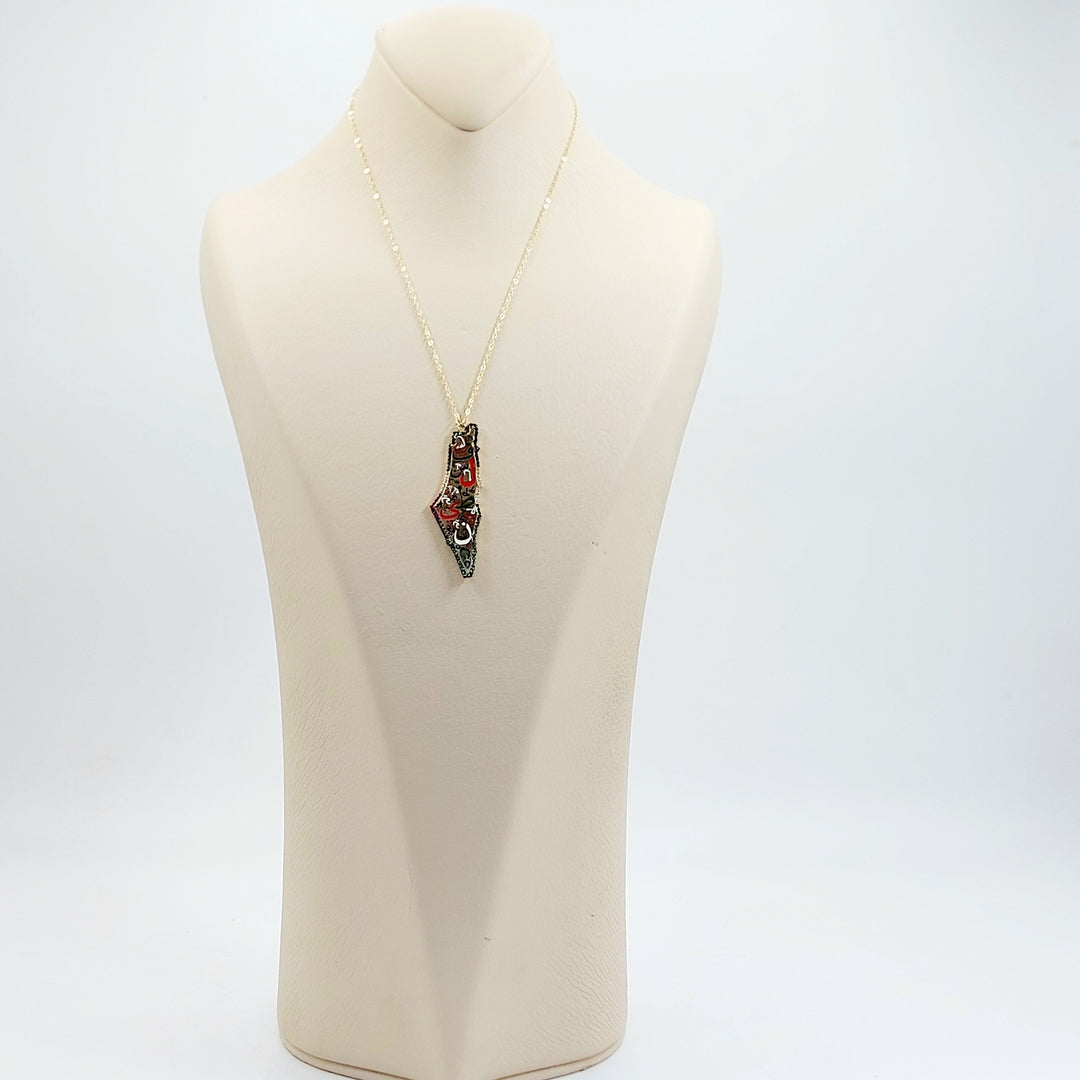 18K عقد فلسطين مرصع-مجوهرات الشيخ سعيد-Saeed Jewelry 