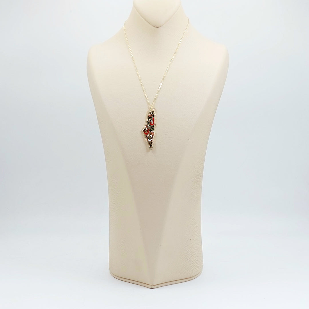 18K عقد فلسطين مرصع-مجوهرات الشيخ سعيد-Saeed Jewelry 
