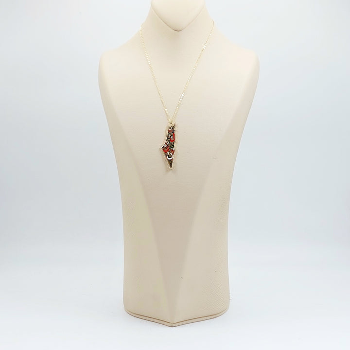 18K عقد فلسطين مرصع-مجوهرات الشيخ سعيد-Saeed Jewelry 