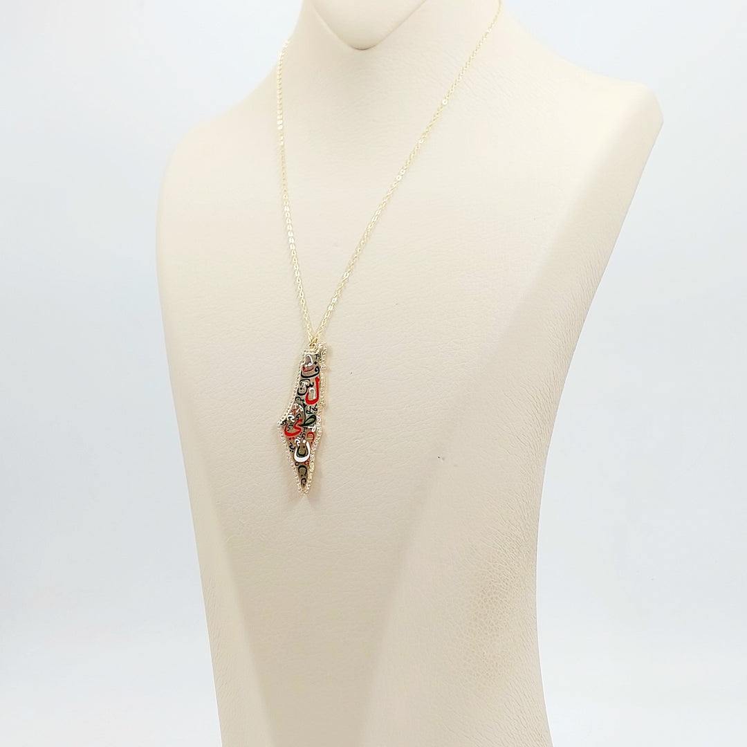 18K عقد فلسطين مرصع-مجوهرات الشيخ سعيد-Saeed Jewelry 