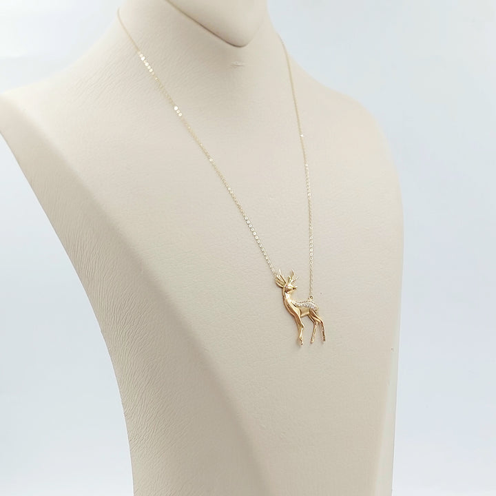 18K عقد غزال مرصع-مجوهرات الشيخ سعيد-Saeed Jewelry 