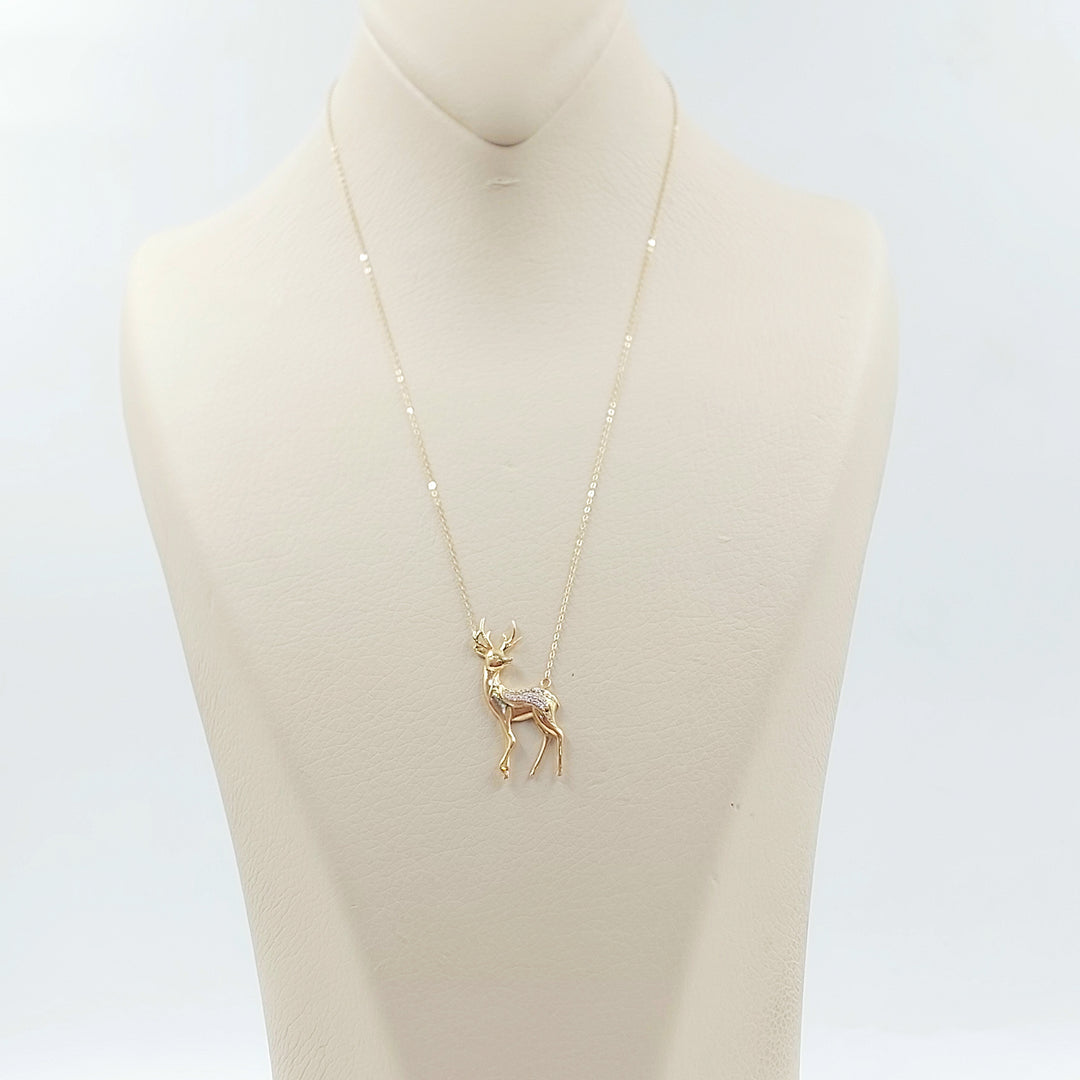 18K عقد غزال مرصع-مجوهرات الشيخ سعيد-Saeed Jewelry 