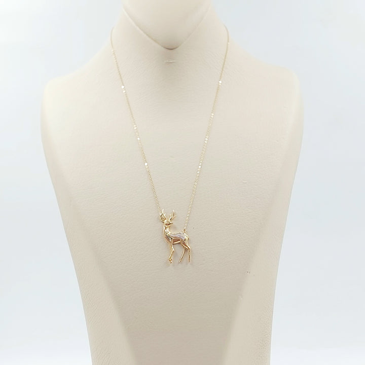 18K عقد غزال مرصع-مجوهرات الشيخ سعيد-Saeed Jewelry 