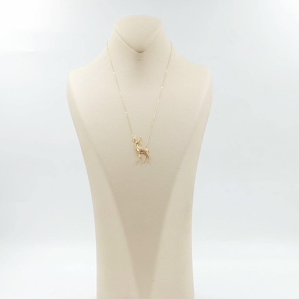 18K عقد غزال مرصع-مجوهرات الشيخ سعيد-Saeed Jewelry 