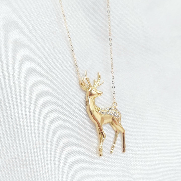 18K عقد غزال مرصع-مجوهرات الشيخ سعيد-Saeed Jewelry 