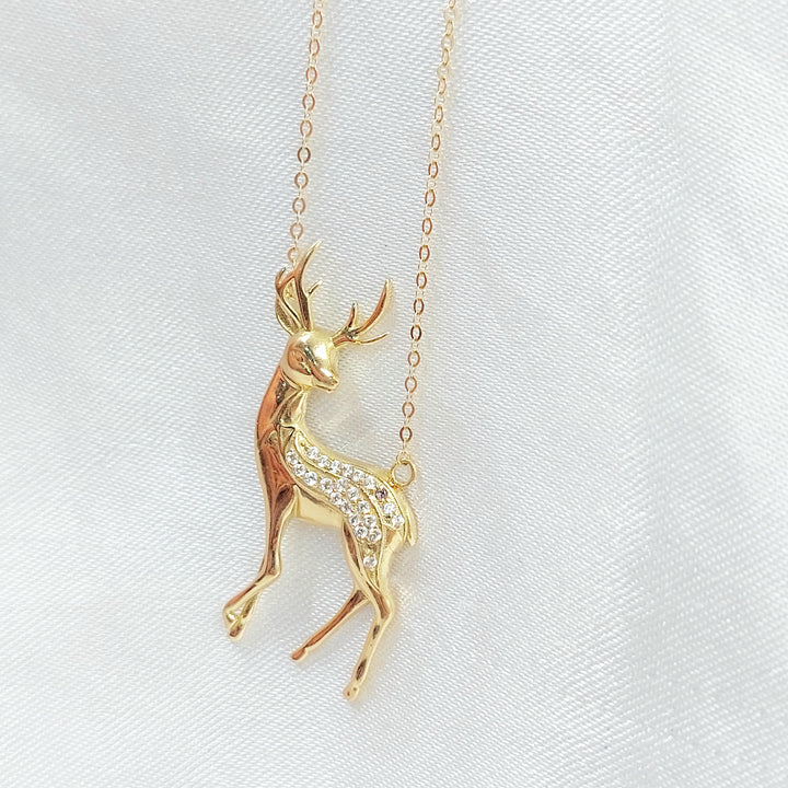 18K عقد غزال مرصع-مجوهرات الشيخ سعيد-Saeed Jewelry 