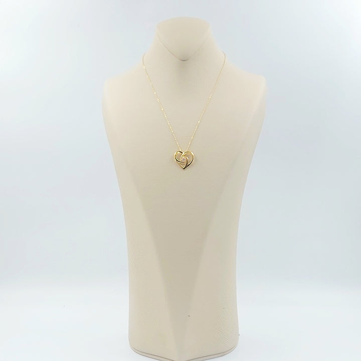 18K عقد قلب مرصع-مجوهرات الشيخ سعيد-Saeed Jewelry 