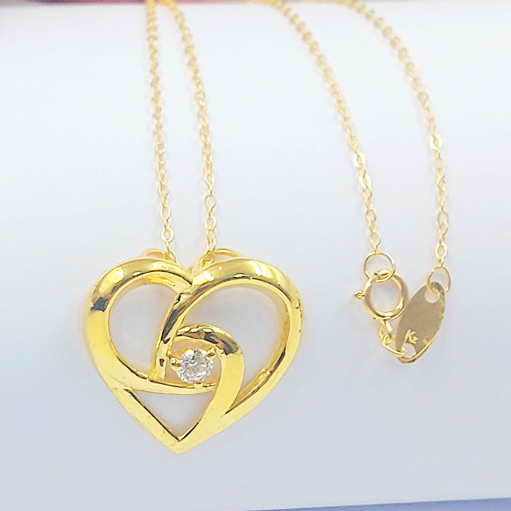 18K عقد قلب مرصع-مجوهرات الشيخ سعيد-Saeed Jewelry 