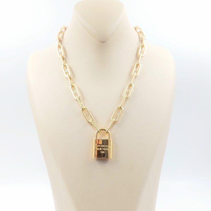 18K عقد قفل مرصع-مجوهرات الشيخ سعيد-Saeed Jewelry 