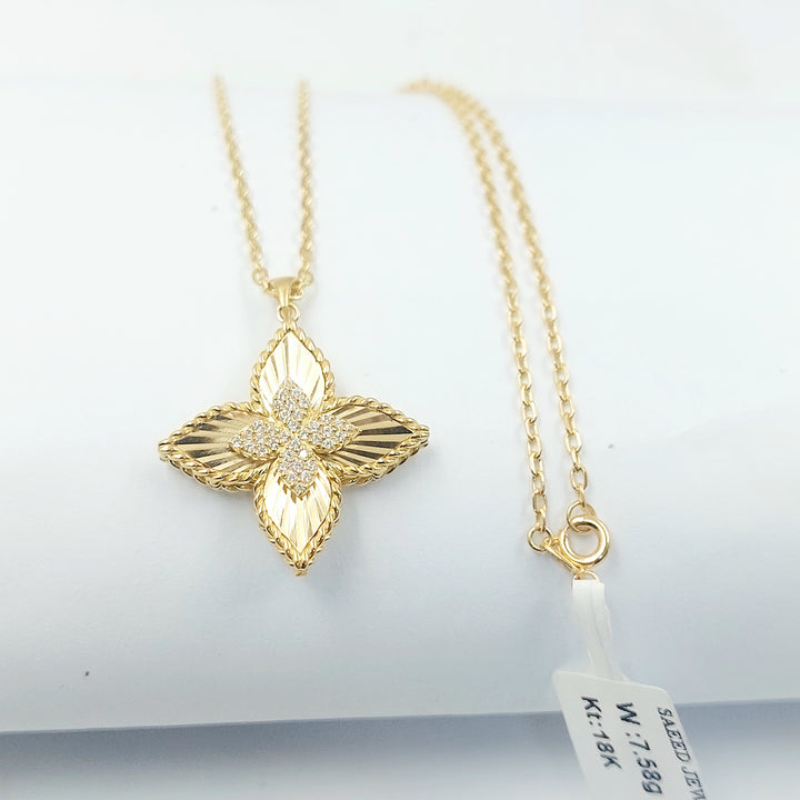 18K عقد نجمة مرصع-مجوهرات الشيخ سعيد-Saeed Jewelry 