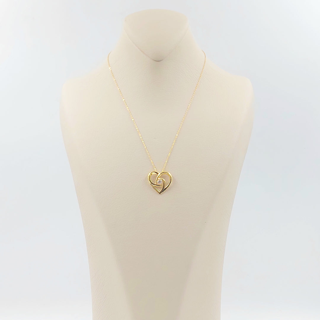 18K عقد قلب مرصع-مجوهرات الشيخ سعيد-Saeed Jewelry 
