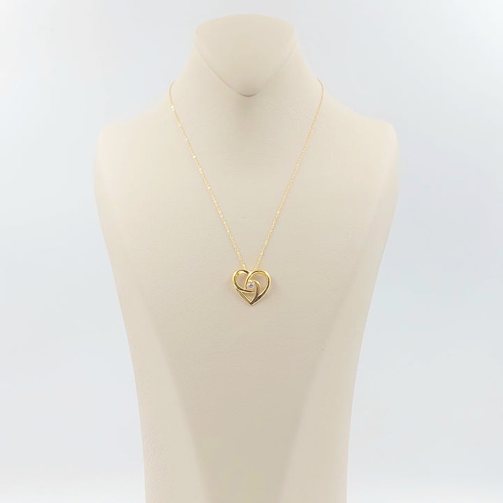 18K عقد قلب مرصع-مجوهرات الشيخ سعيد-Saeed Jewelry 