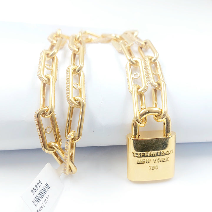 18K عقد قفل مرصع-مجوهرات الشيخ سعيد-Saeed Jewelry 