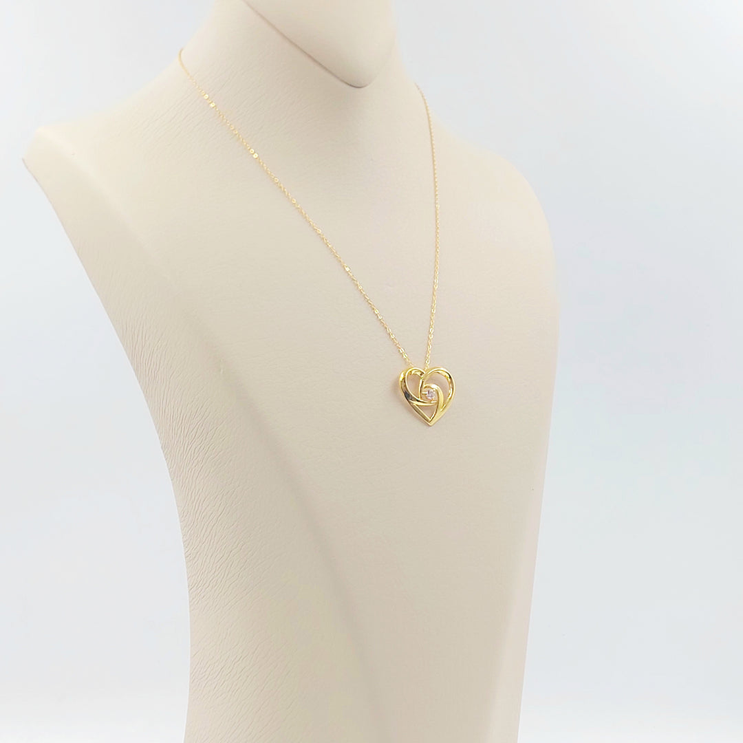 18K عقد قلب مرصع-مجوهرات الشيخ سعيد-Saeed Jewelry 