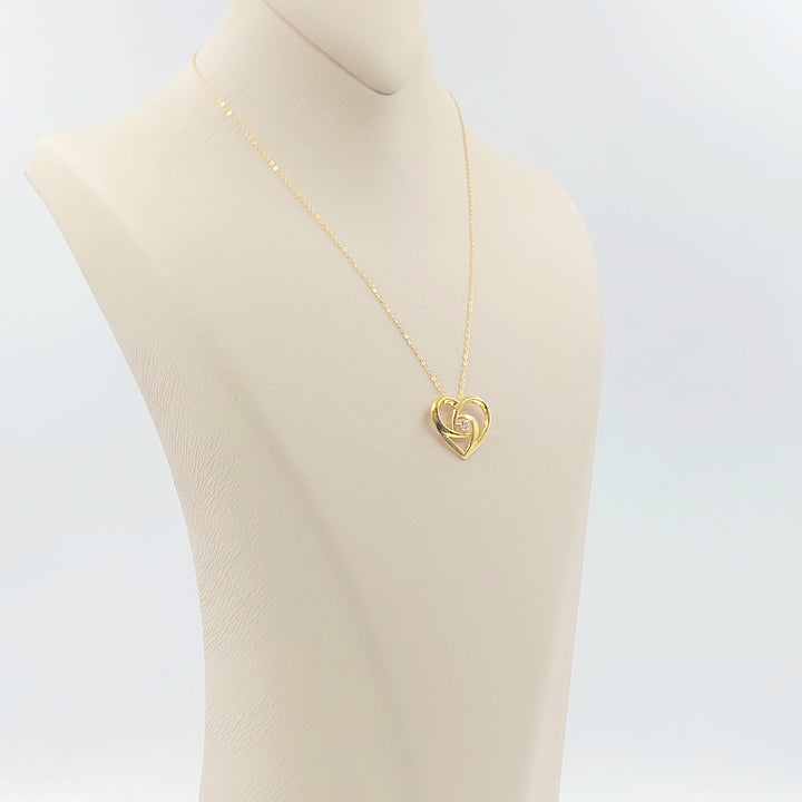 18K عقد قلب مرصع-مجوهرات الشيخ سعيد-Saeed Jewelry 