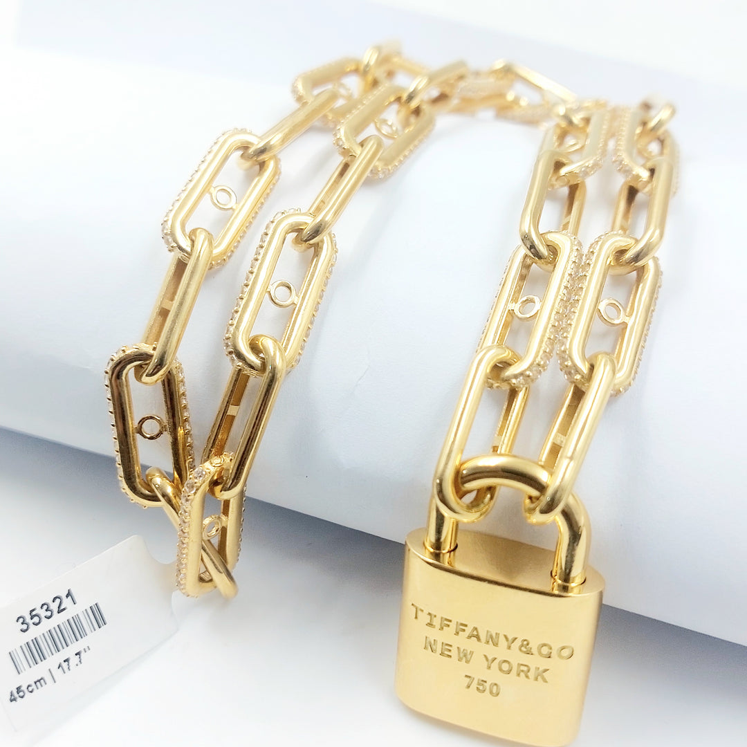 18K عقد قفل مرصع-مجوهرات الشيخ سعيد-Saeed Jewelry 