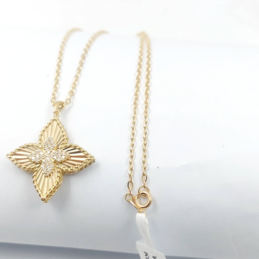 18K عقد نجمة مرصع-مجوهرات الشيخ سعيد-Saeed Jewelry 