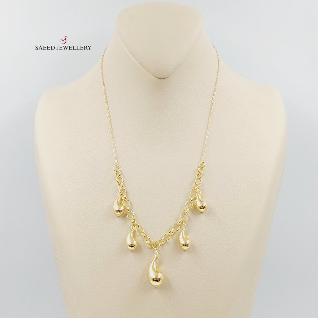 18K عقد فرفشة لوزة-مجوهرات الشيخ سعيد-Saeed Jewelry 
