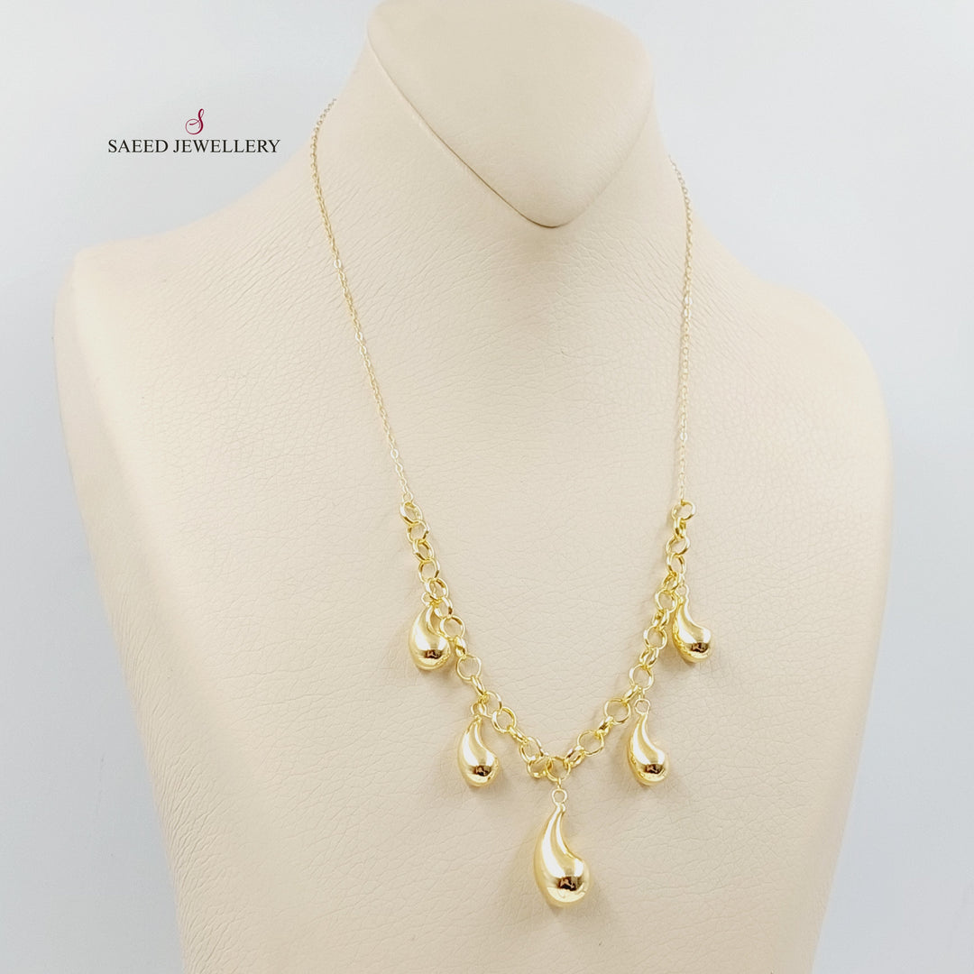 18K عقد فرفشة لوزة-مجوهرات الشيخ سعيد-Saeed Jewelry 