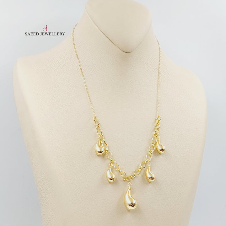 18K عقد فرفشة لوزة-مجوهرات الشيخ سعيد-Saeed Jewelry 