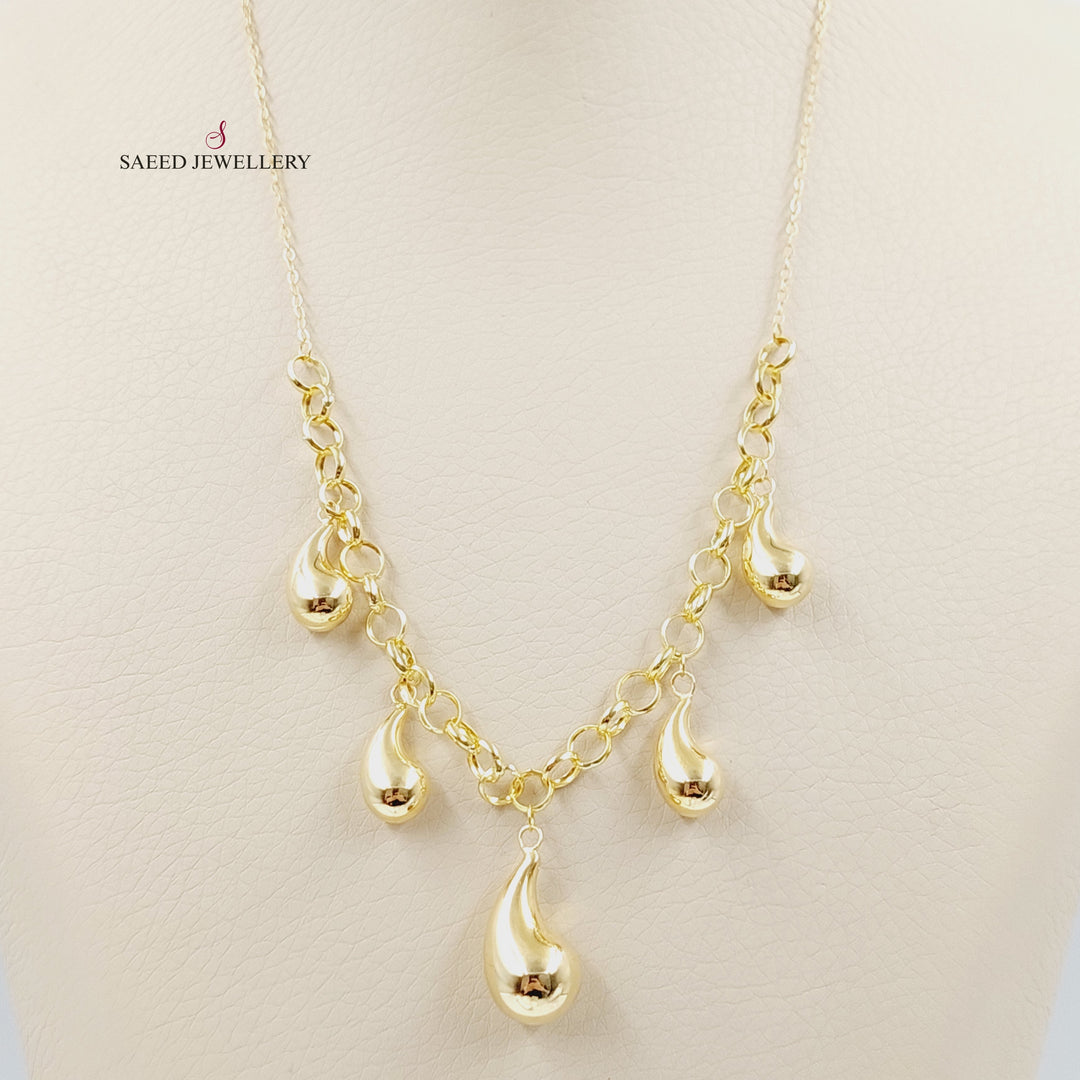 18K عقد فرفشة لوزة-مجوهرات الشيخ سعيد-Saeed Jewelry 