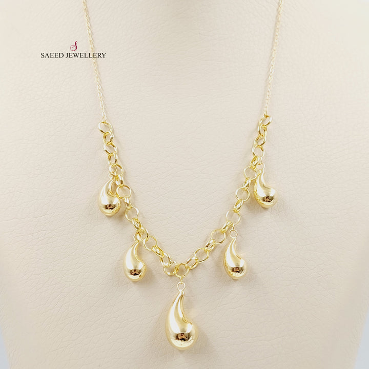 18K عقد فرفشة لوزة-مجوهرات الشيخ سعيد-Saeed Jewelry 