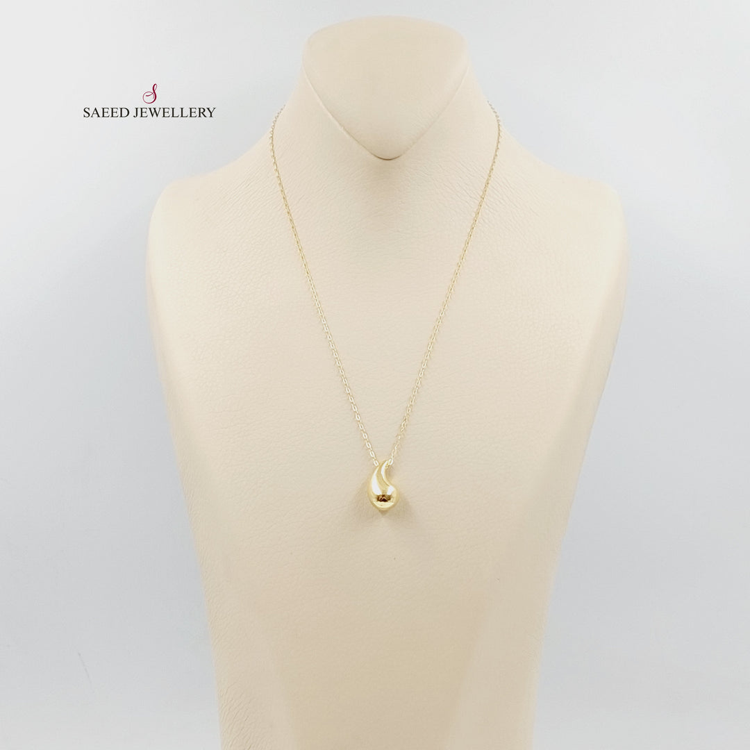 18K عقد دمعة-مجوهرات الشيخ سعيد-Saeed Jewelry 