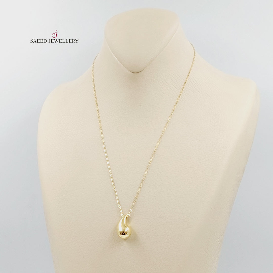 18K عقد دمعة-مجوهرات الشيخ سعيد-Saeed Jewelry 