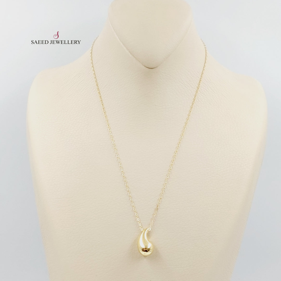 18K عقد دمعة-مجوهرات الشيخ سعيد-Saeed Jewelry 