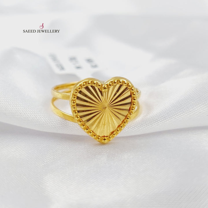 18K خاتم قلب-مجوهرات الشيخ سعيد-Saeed Jewelry 