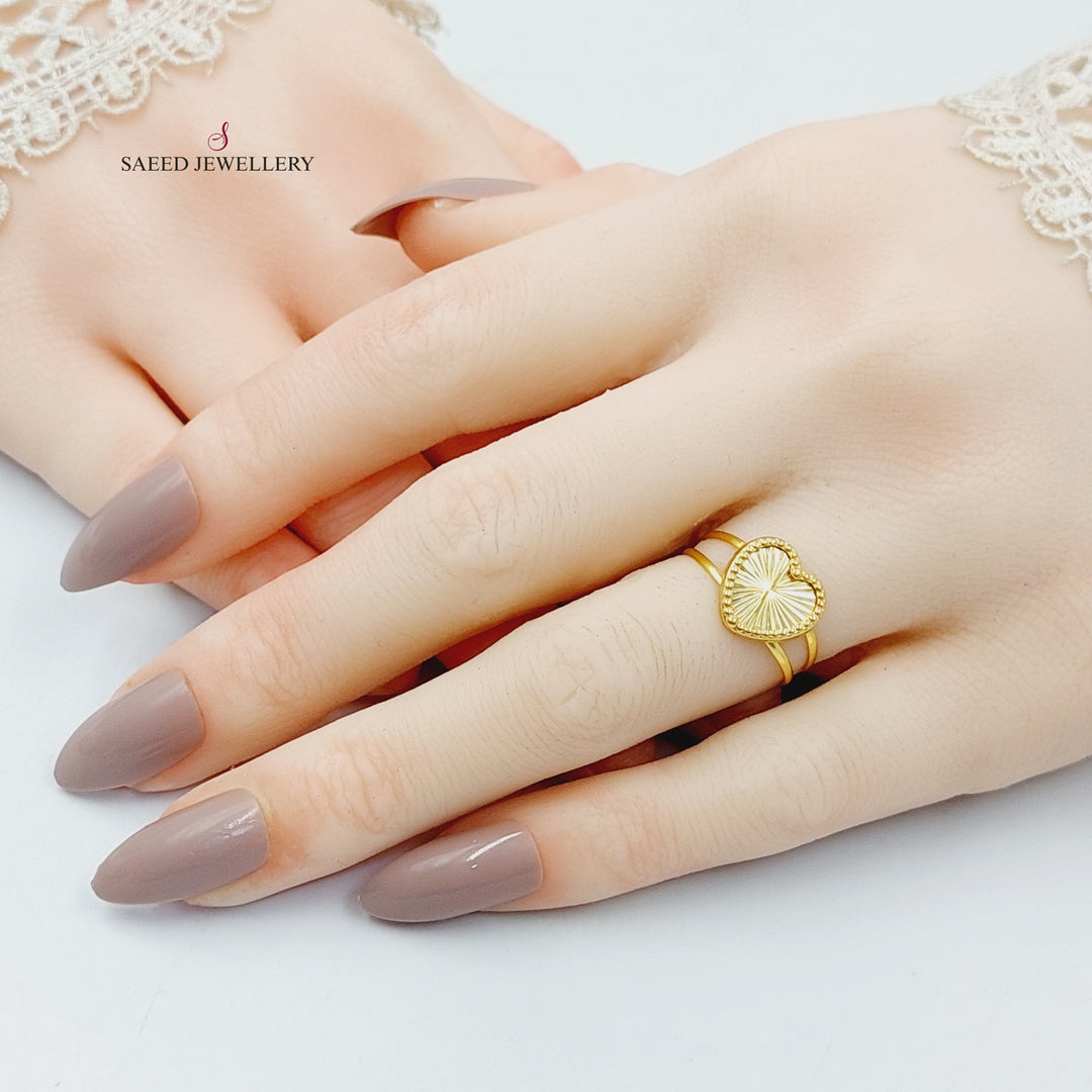 18K خاتم قلب-مجوهرات الشيخ سعيد-Saeed Jewelry 