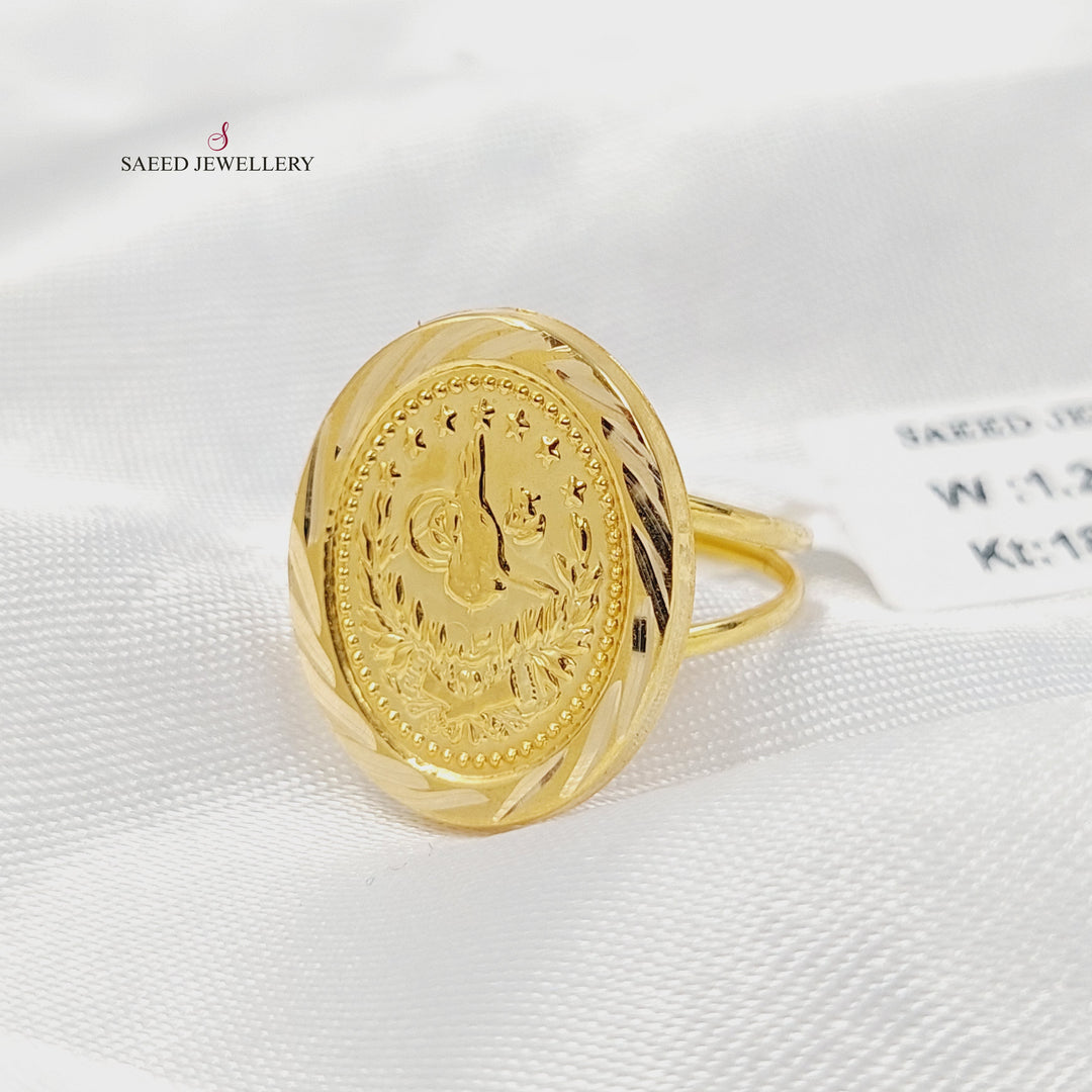 18K خاتم رشادي قشرة-مجوهرات الشيخ سعيد-Saeed Jewelry 