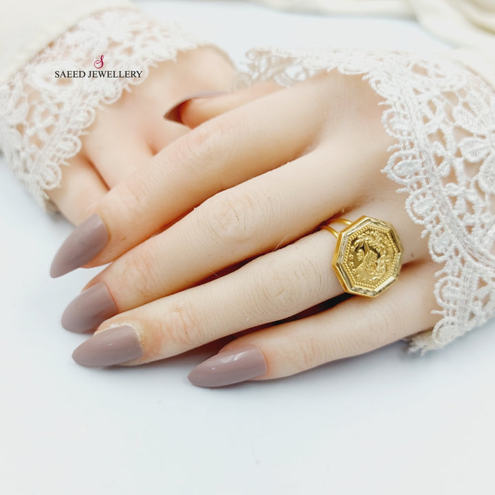 18K خاتم رشادي قشرة-مجوهرات الشيخ سعيد-Saeed Jewelry 