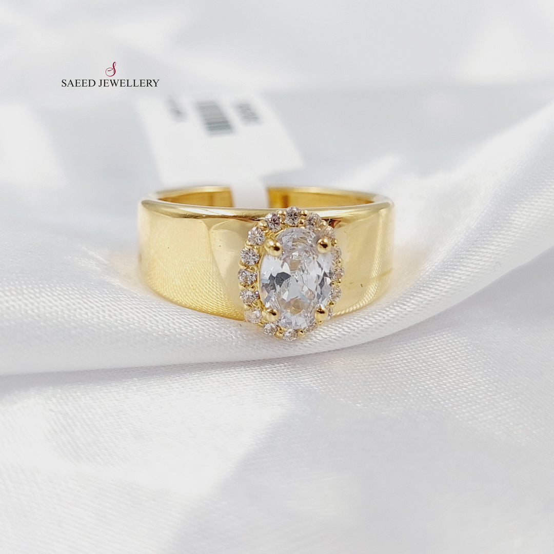 18K خاتم اكسترا مرصع-مجوهرات الشيخ سعيد-Saeed Jewelry 
