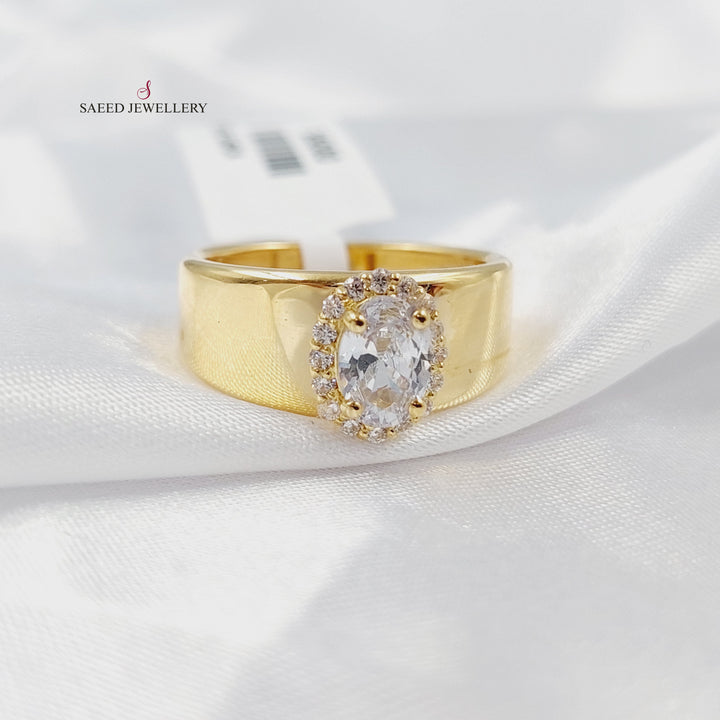 18K خاتم اكسترا مرصع-مجوهرات الشيخ سعيد-Saeed Jewelry 