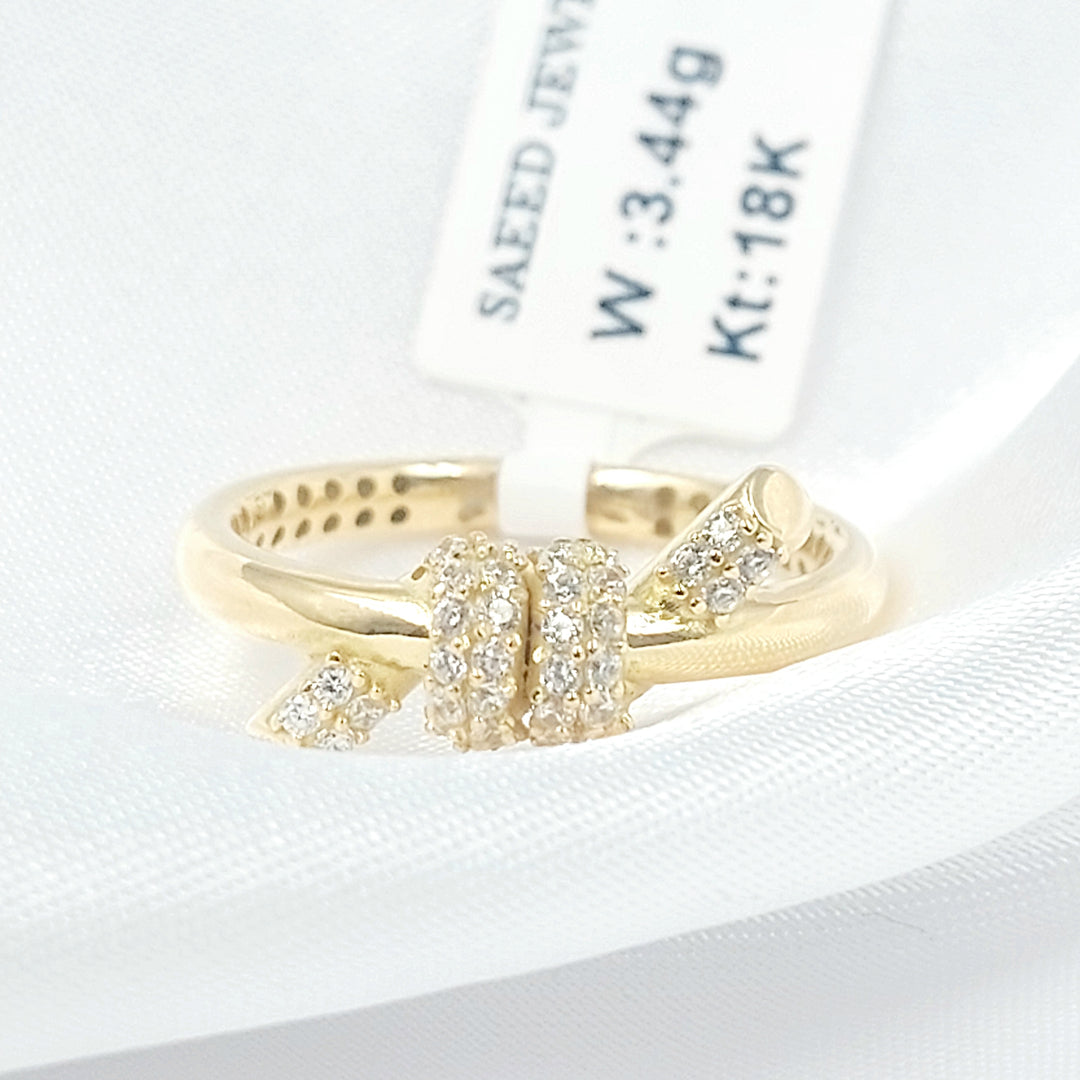 18K خاتم اكسترا مرصع-مجوهرات الشيخ سعيد-Saeed Jewelry 