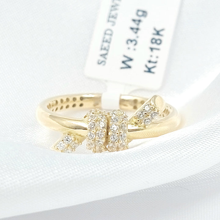 18K خاتم اكسترا مرصع-مجوهرات الشيخ سعيد-Saeed Jewelry 