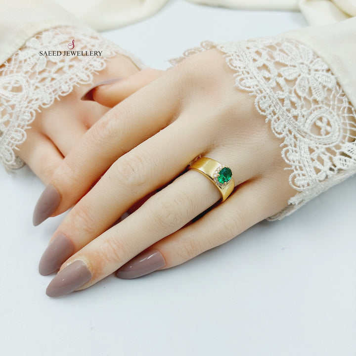 18K خاتم اكسترا مرصع-مجوهرات الشيخ سعيد-Saeed Jewelry 