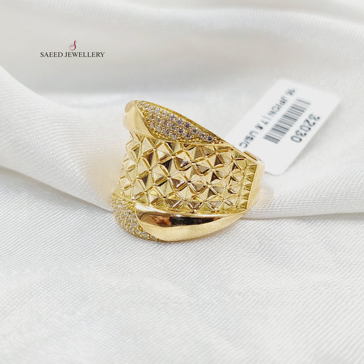 18K خاتم ايطالي مرصع-مجوهرات الشيخ سعيد-Saeed Jewelry 