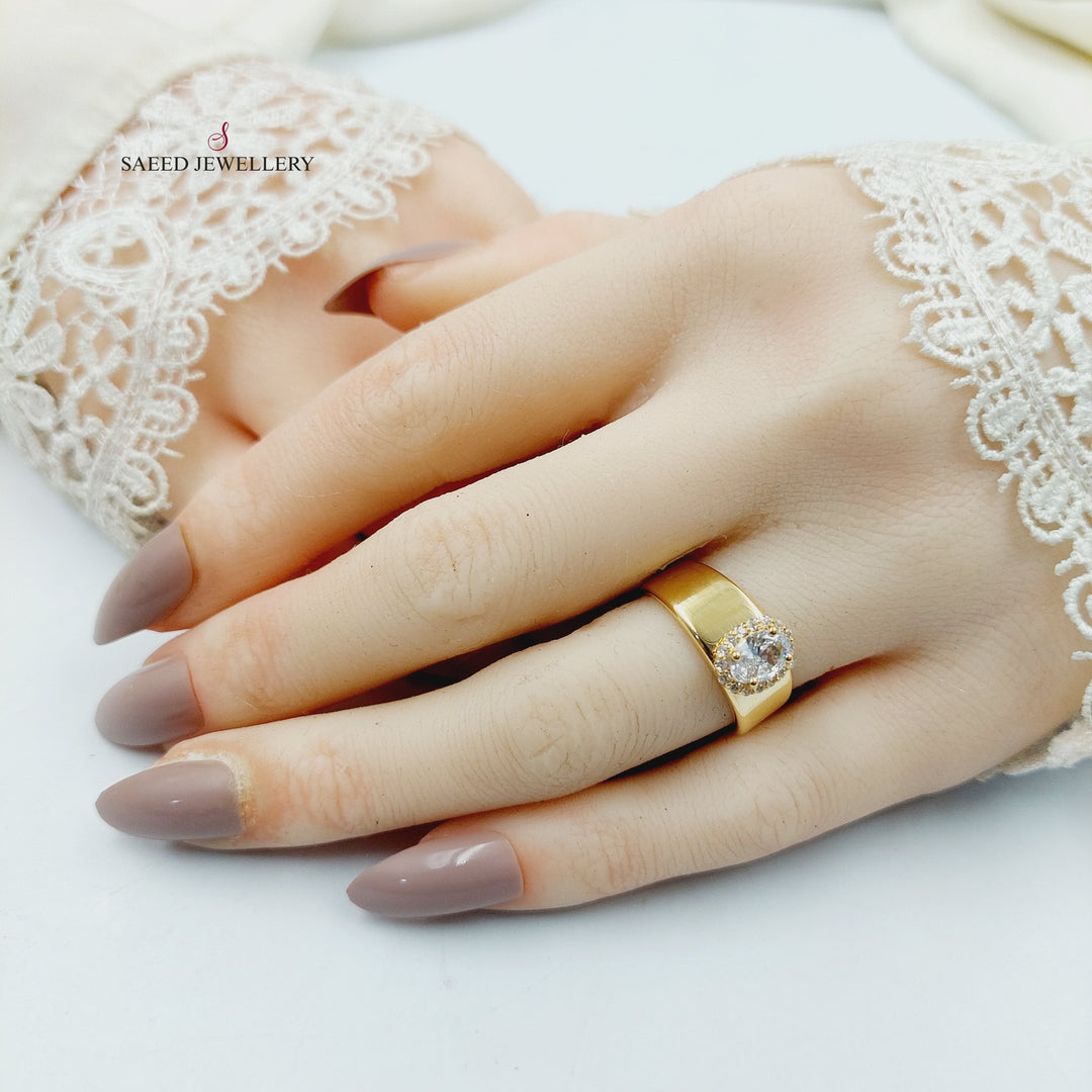 18K خاتم اكسترا مرصع-مجوهرات الشيخ سعيد-Saeed Jewelry 