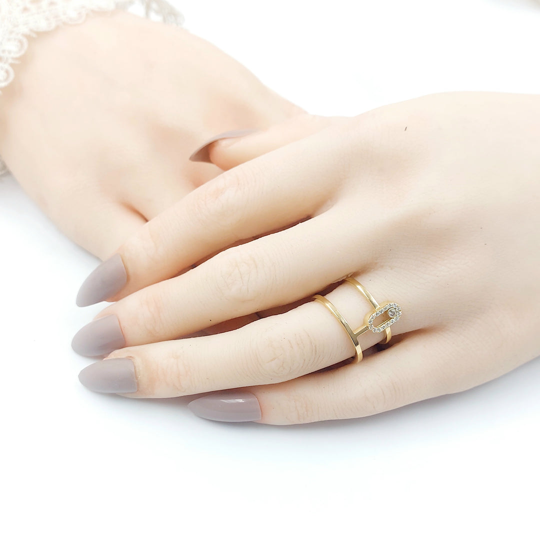 18K خاتم اكسترا مرصع-مجوهرات الشيخ سعيد-Saeed Jewelry 