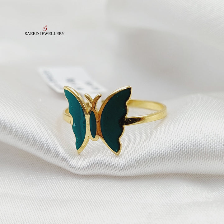 18K خاتم فراشة مينا-مجوهرات الشيخ سعيد-Saeed Jewelry 