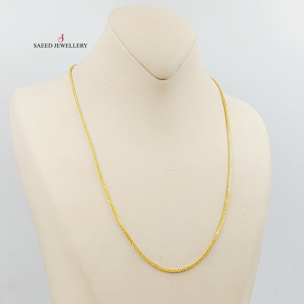 (1.5mm) Franco Chain 50cm Made Of 21K Yellow Gold by Saeed Jewelry-29274