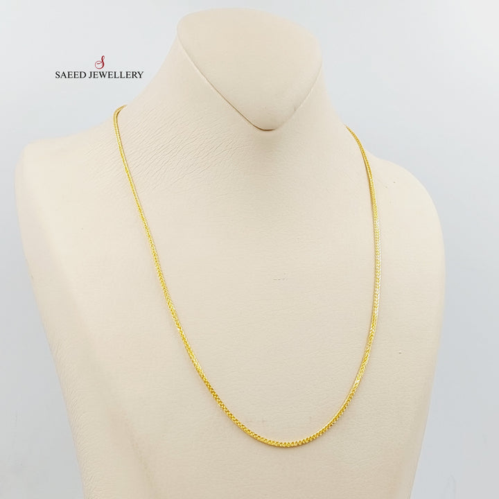 (1.5mm) Franco Chain 50cm Made Of 21K Yellow Gold by Saeed Jewelry-29274